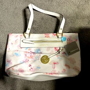 Liz Claiborne purse. Mostly white with multicolored flowers